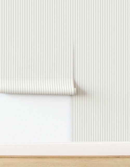 Serrated Bubbly Fizz Mini Stripe on White Wallpaper