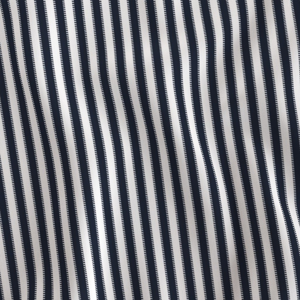 Serrated Twilight Blue Mini Stripe on White