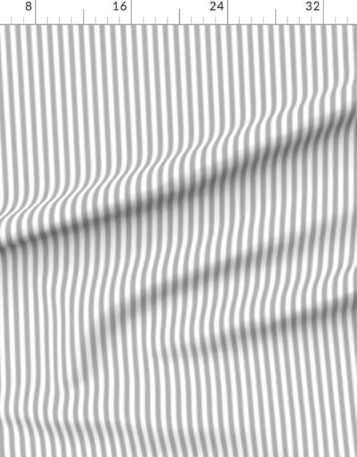 Serrated Silver Tinsel Mini Stripe on White