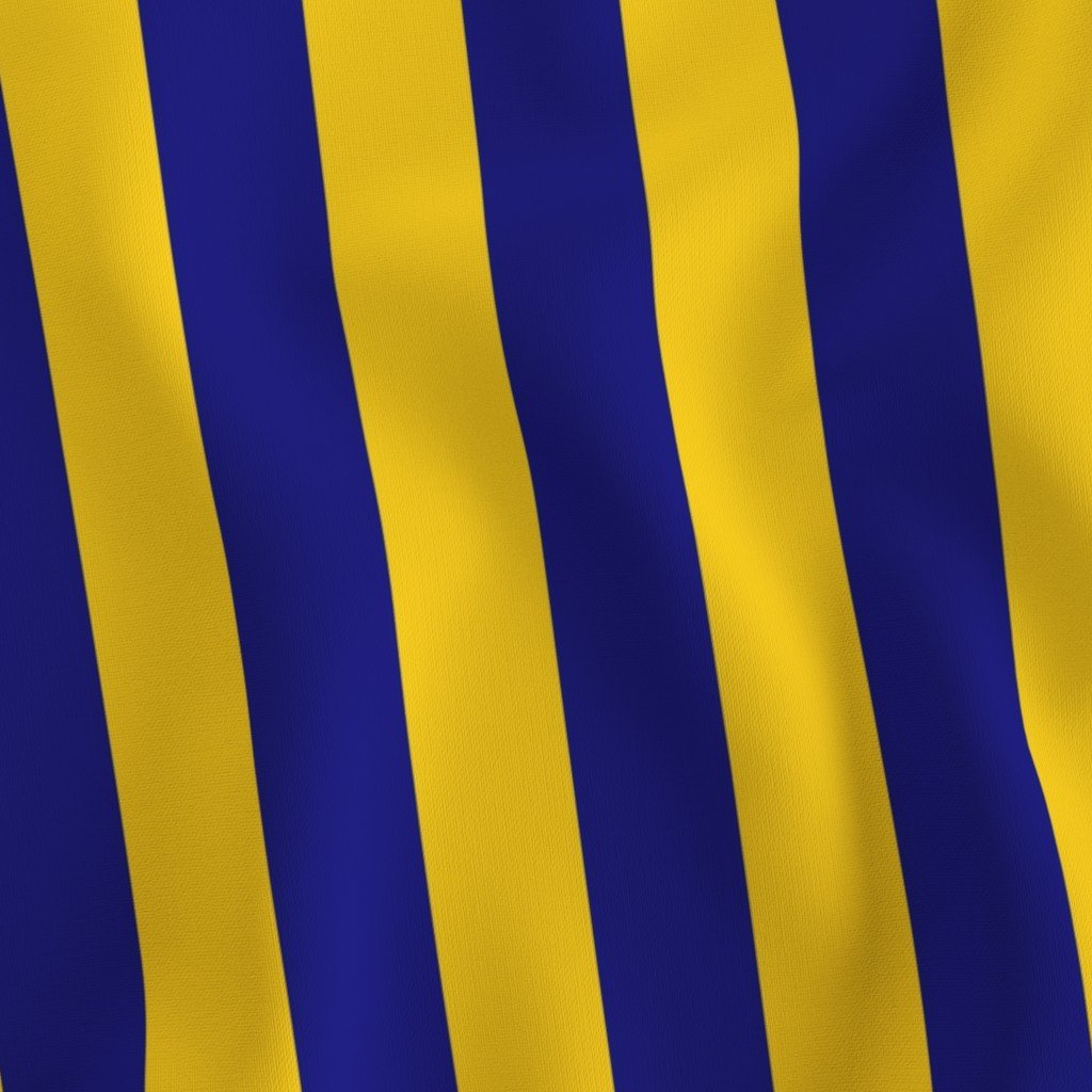 Bold Coastal Classic Navy Blue and Yellow Cabana Tent Stripe