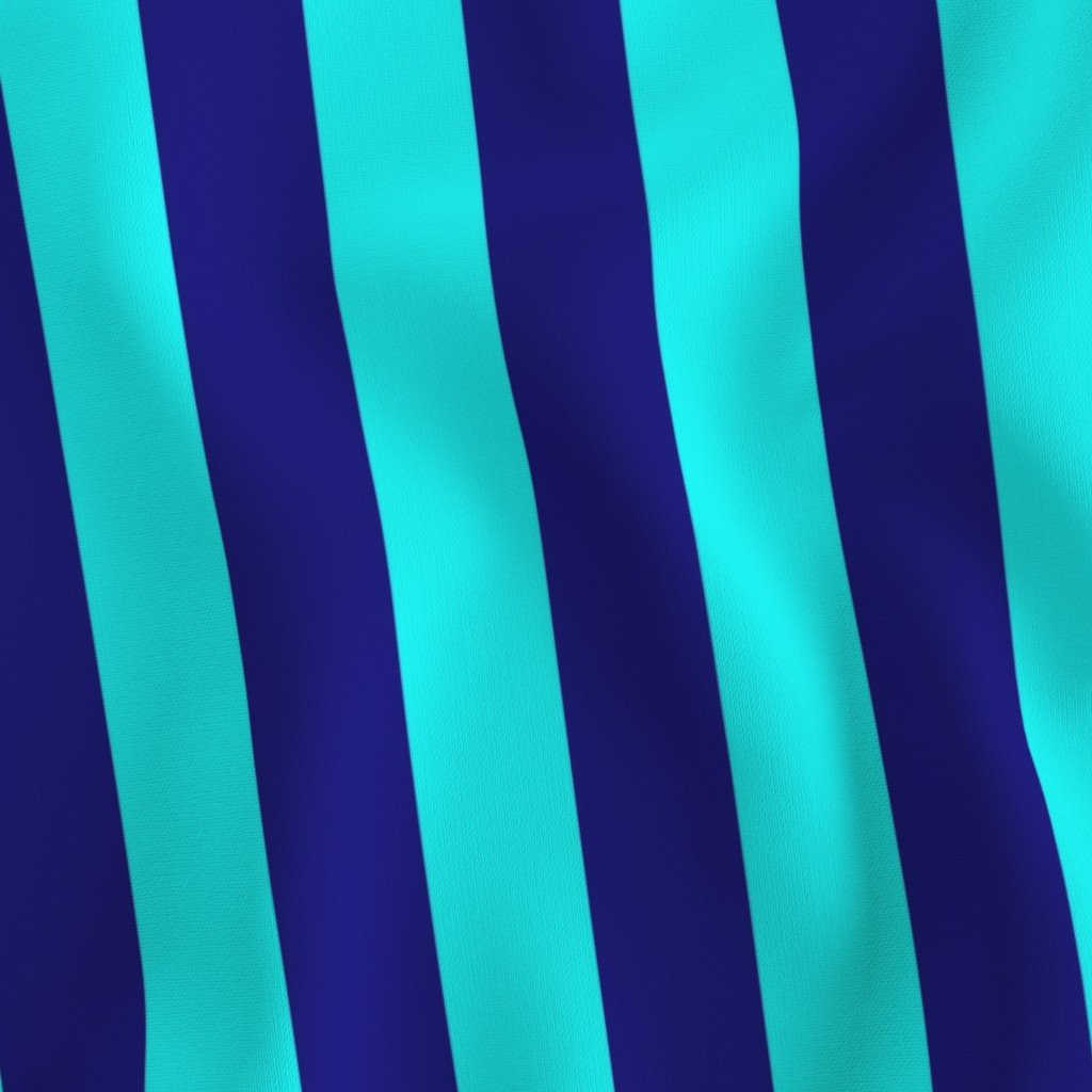 Bold Coastal Classic Navy Blue and Aqua Cabana Tent Stripe