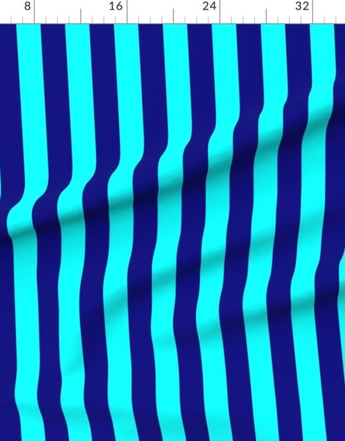 Bold Coastal Classic Navy Blue and Aqua Cabana Tent Stripe