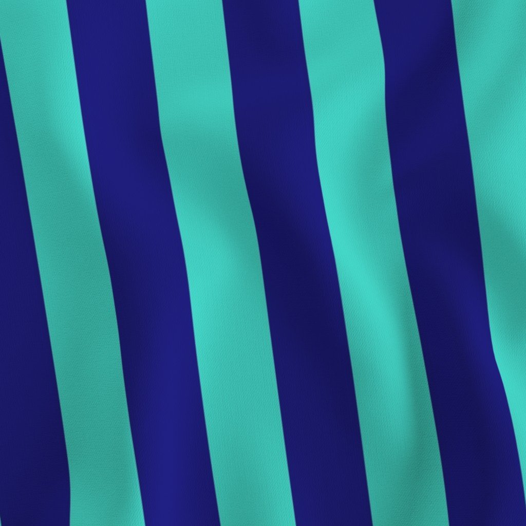 Bold Coastal Classic Navy Blue and Turquoise Cabana Tent Stripe