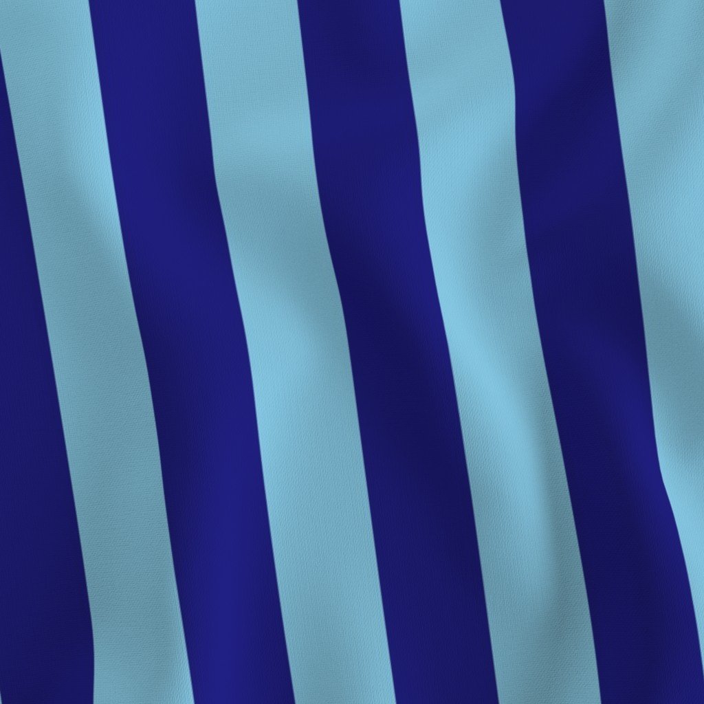 Bold Coastal Classic Navy Blue and Sky Blue Cabana Tent Stripe