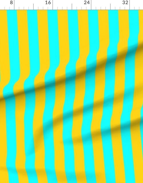 Bold Coastal Classic Yellow and Aqua Cabana Tent Stripe