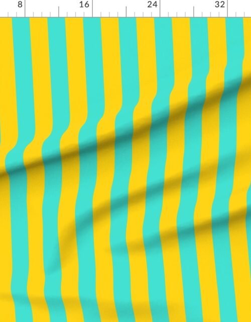 Bold Coastal Classic Yellow and Turquoise Cabana Tent Stripe