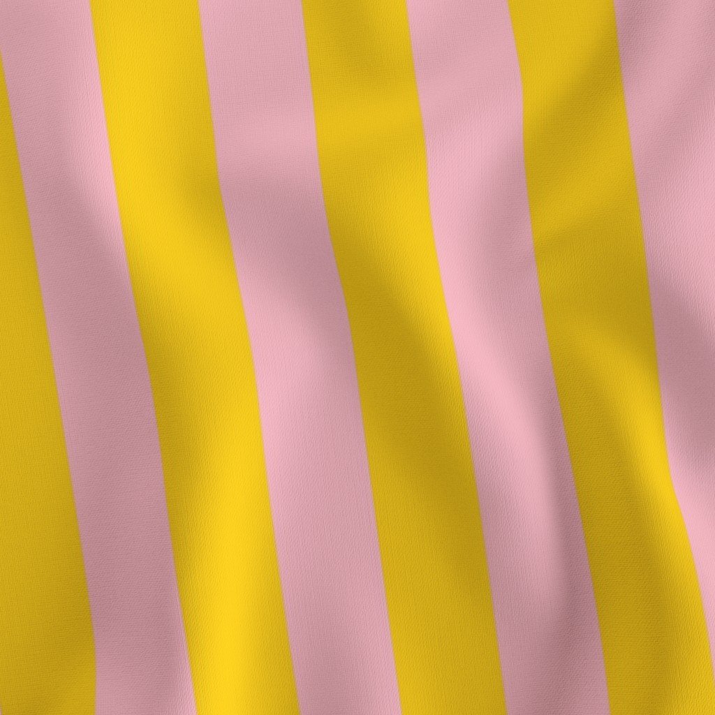 Bold Coastal Classic Yellow and Pink Cabana Tent Stripe