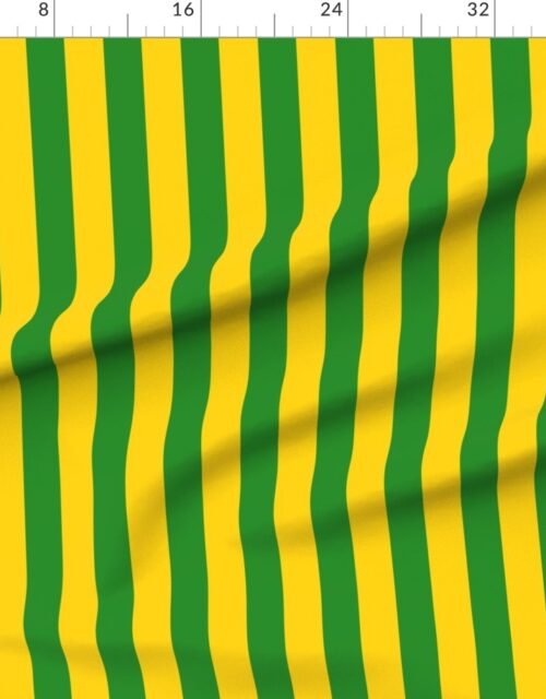 Bold Coastal Classic Yellow and Forest Green Cabana Tent Stripe