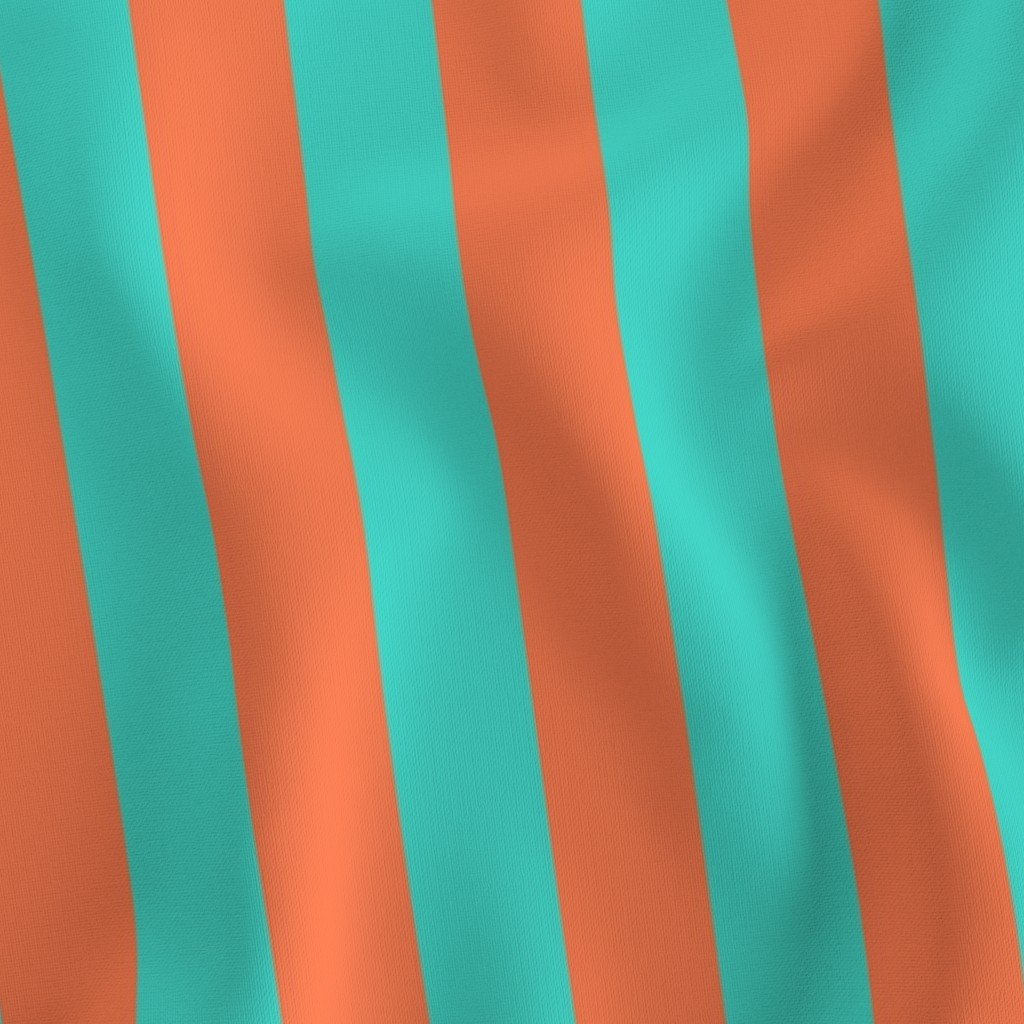 Bold Coastal Classic Coral and Turquoise Cabana Tent Stripe