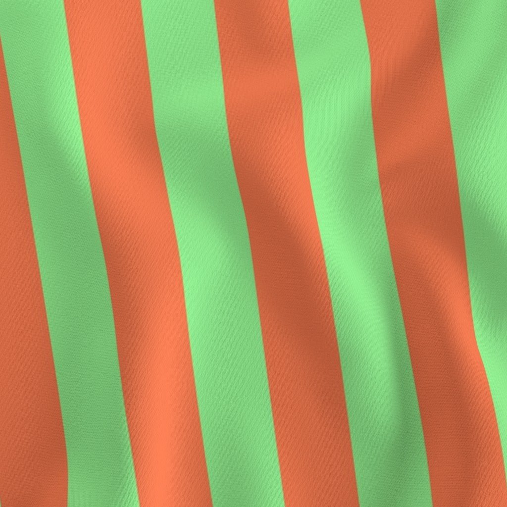 Bold Coastal Classic Coral and Mint Green Cabana Tent Stripe