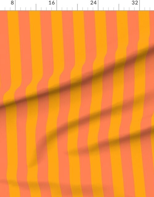 Bold Coastal Classic Coral and Bright Orange Cabana Tent Stripe