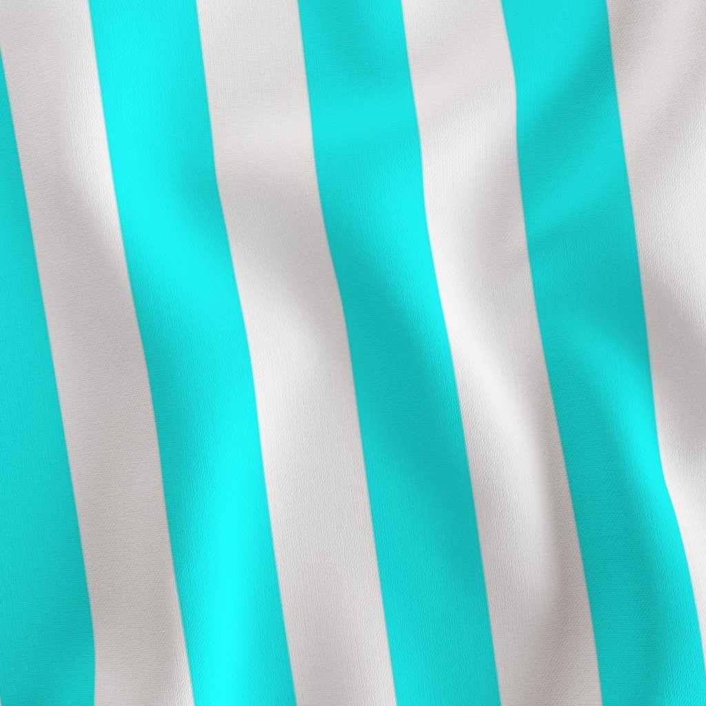 Bold Coastal Classic Aqua and White Cabana Tent Stripe