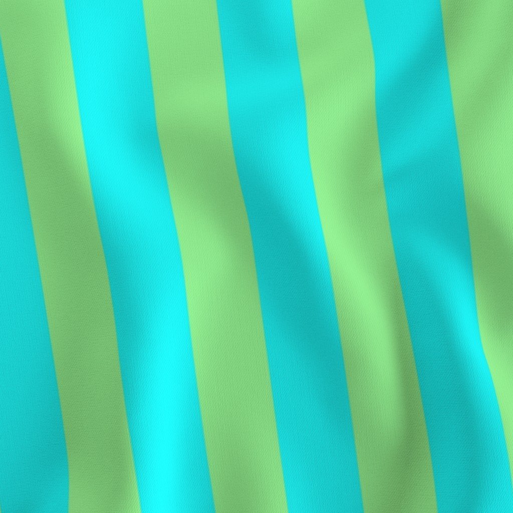 Bold Coastal Classic Aqua and Mint Green Cabana Tent Stripe