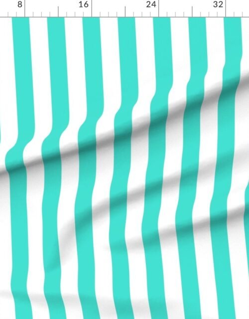 Bold Coastal Classic Turquoise and White Cabana Tent Stripe