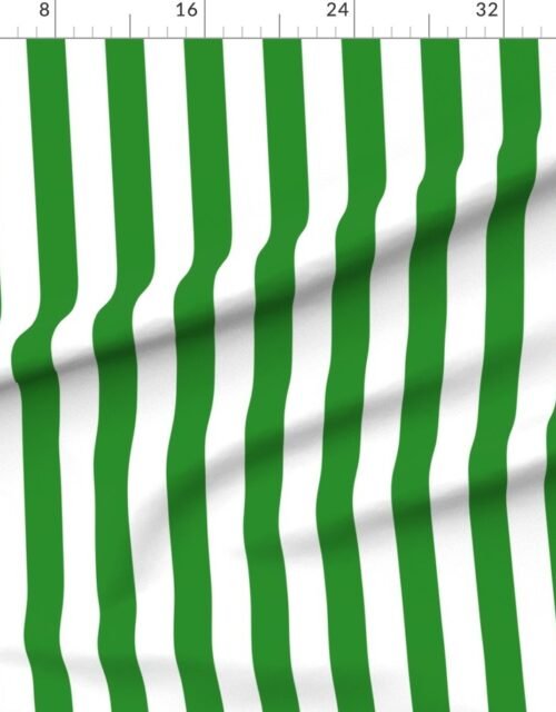Bold Coastal Classic Forest Green and White Cabana Tent Stripe