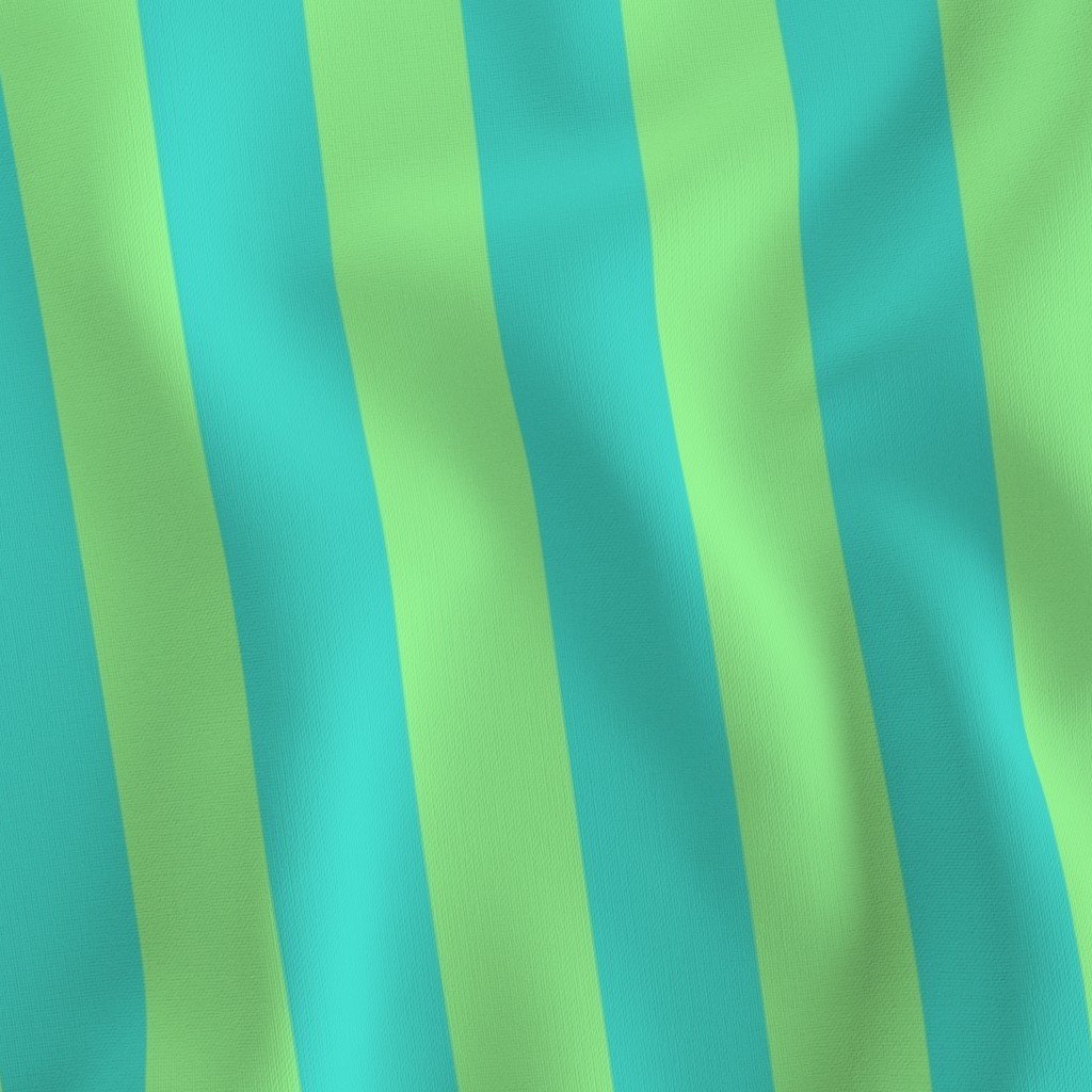 Bold Coastal Classic Turquoise and Mint Green Cabana Tent Stripe