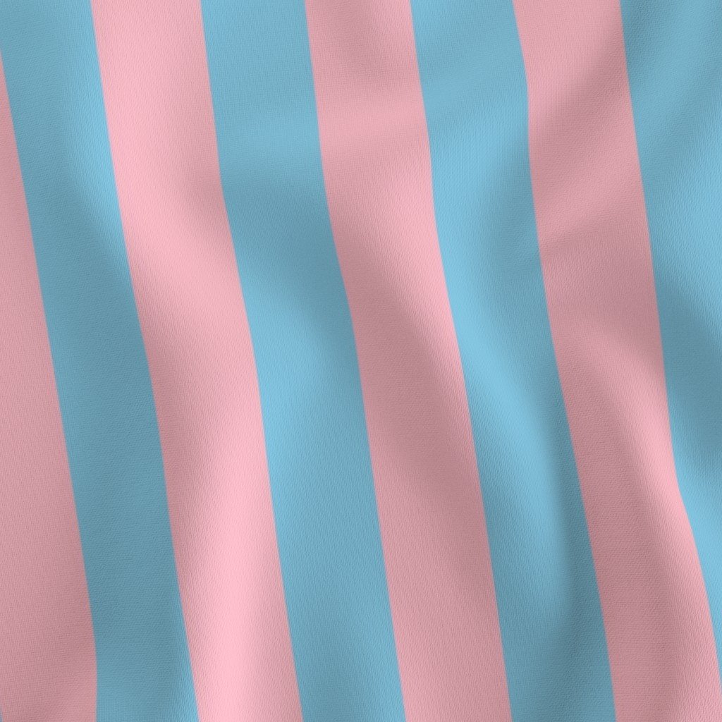 Bold Coastal Classic Pink and Sky Blue Cabana Tent Stripe