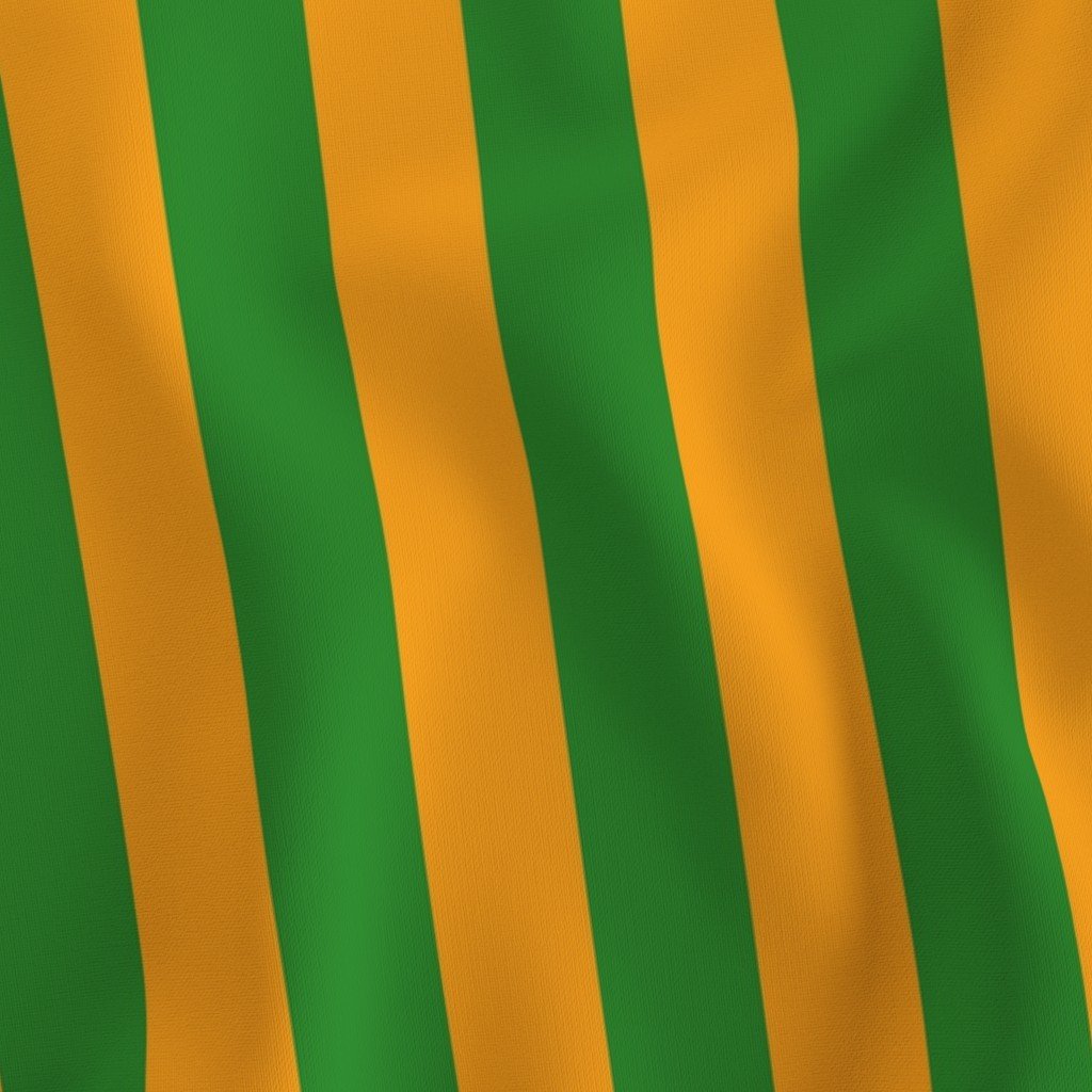 Bold Coastal Classic Bright Orange and Forest Green Cabana Tent Stripe