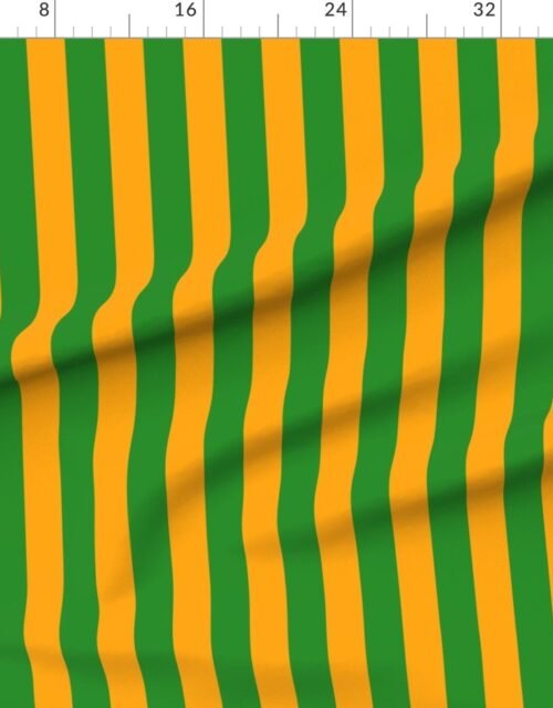 Bold Coastal Classic Bright Orange and Forest Green Cabana Tent Stripe