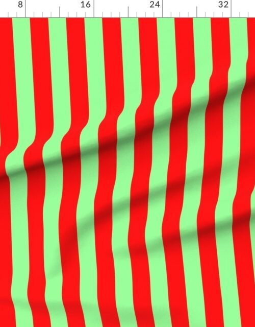 Bold Coastal Classic Red and Mint Green Cabana Tent Stripe