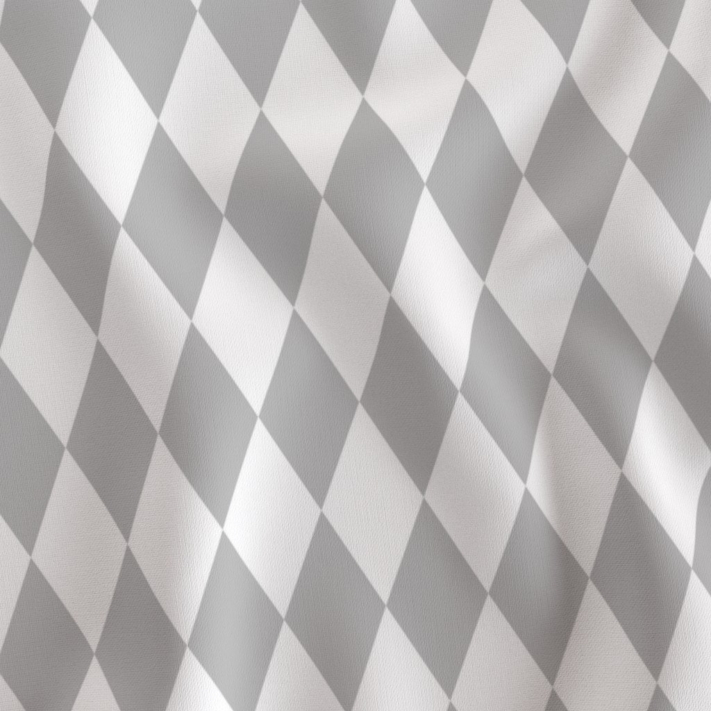 Icicle Silver Shimmery Frost Christmas Harlequin Diamond Check 2 Inch