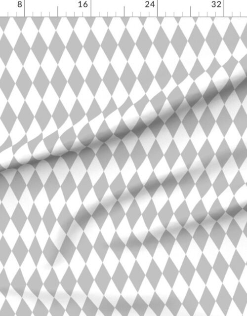 Icicle Silver Shimmery Frost Christmas Harlequin Diamond Check 2 Inch