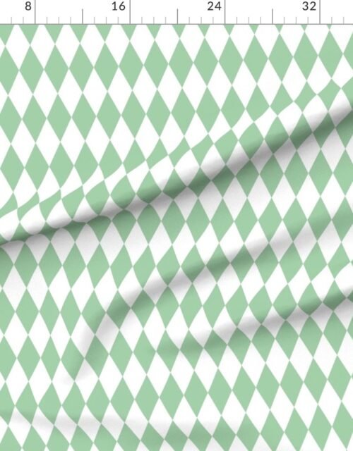 Snow Pine Mint Frosted Green Christmas Harlequin Diamond Check 2 Inch
