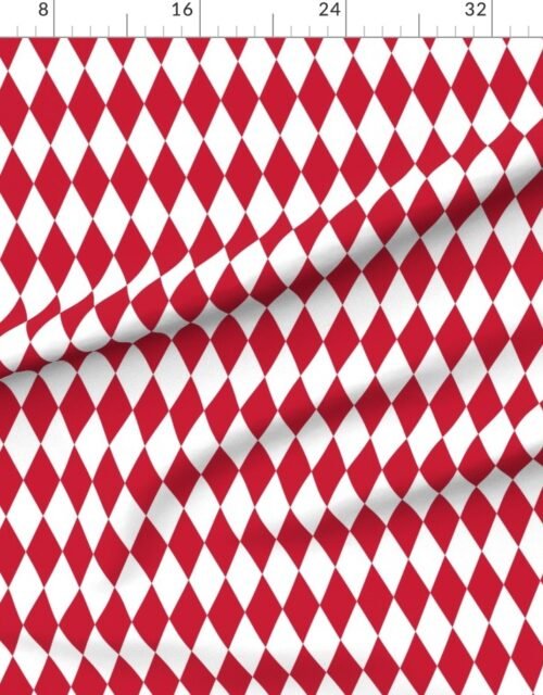 Holly Berry Red Classic Christmas Red Harlequin Diamond Check 2 Inch