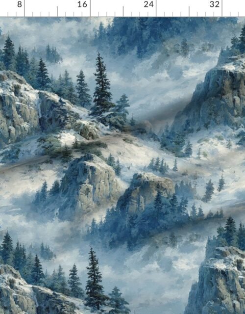 Olympic National Park Winter Christmas Watercolor Landscape