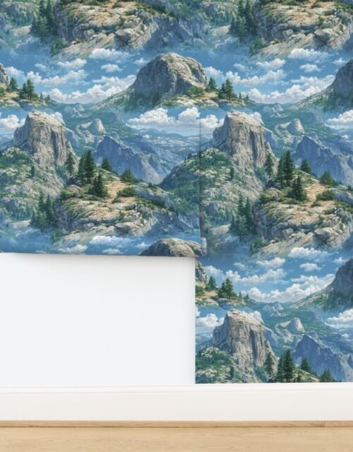 Yosemite National Park Summer Watercolor Scenic Landscape Wallpaper