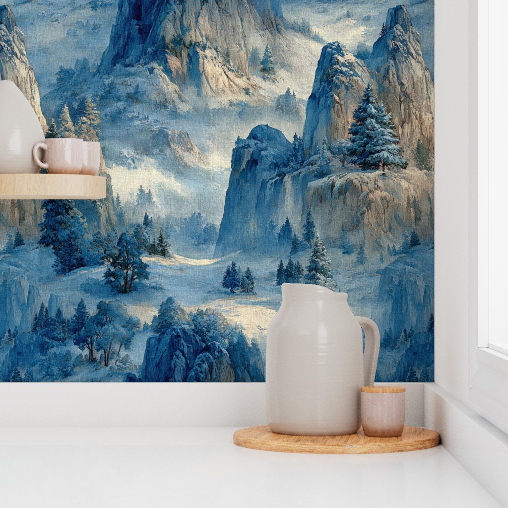 Yosemite National Park Winter Christmas Watercolor Scenic Landscape Wallpaper