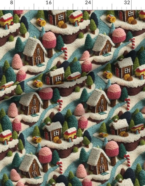 Fabric in Gingerbread Crocheted Christmas Candy Land Village
