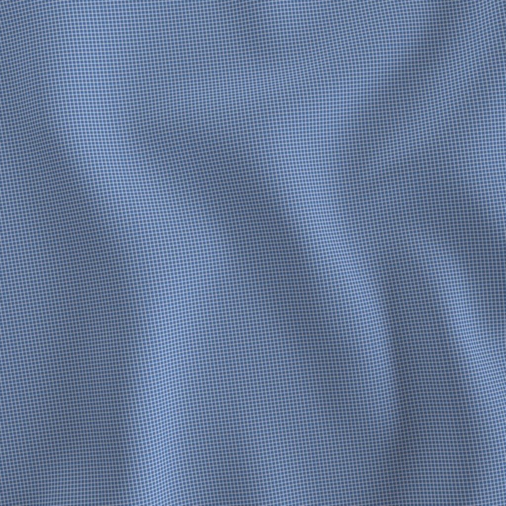 Micro Grid Line Pattern with White Lines on Denim Blue