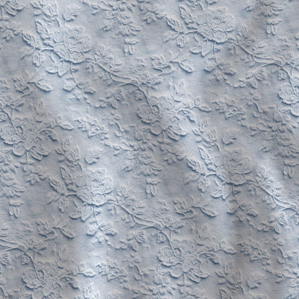 Venise Guipure Lace Floral Pattern in Dusty Blue