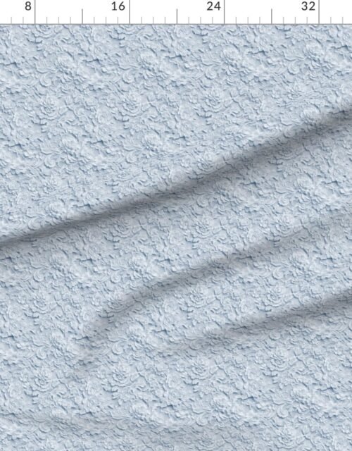 Alencon Lace Floral Pattern in Dusty Blue