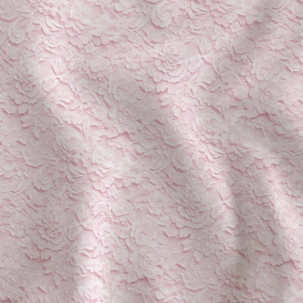 Alencon Lace Floral Pattern in Blush Pink