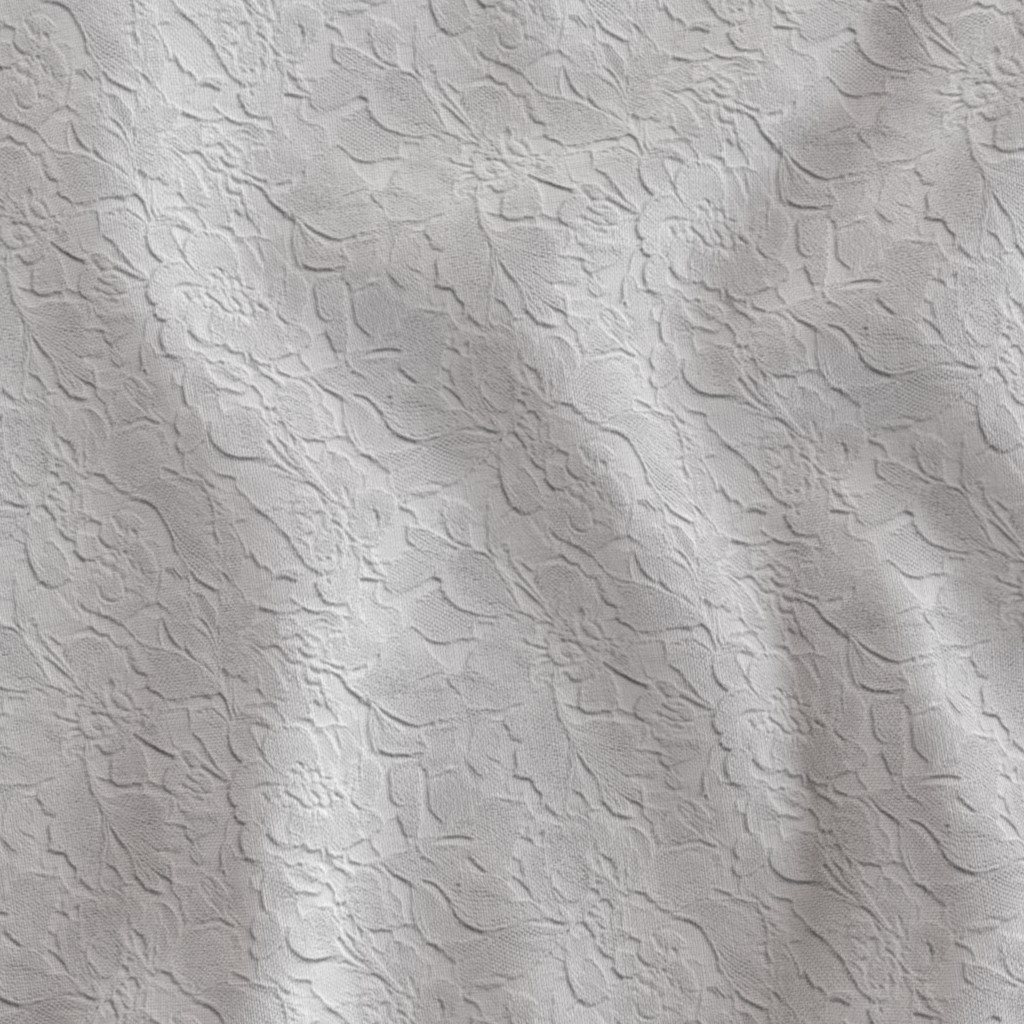 Jacquard Lace Floral Pattern in Soft White