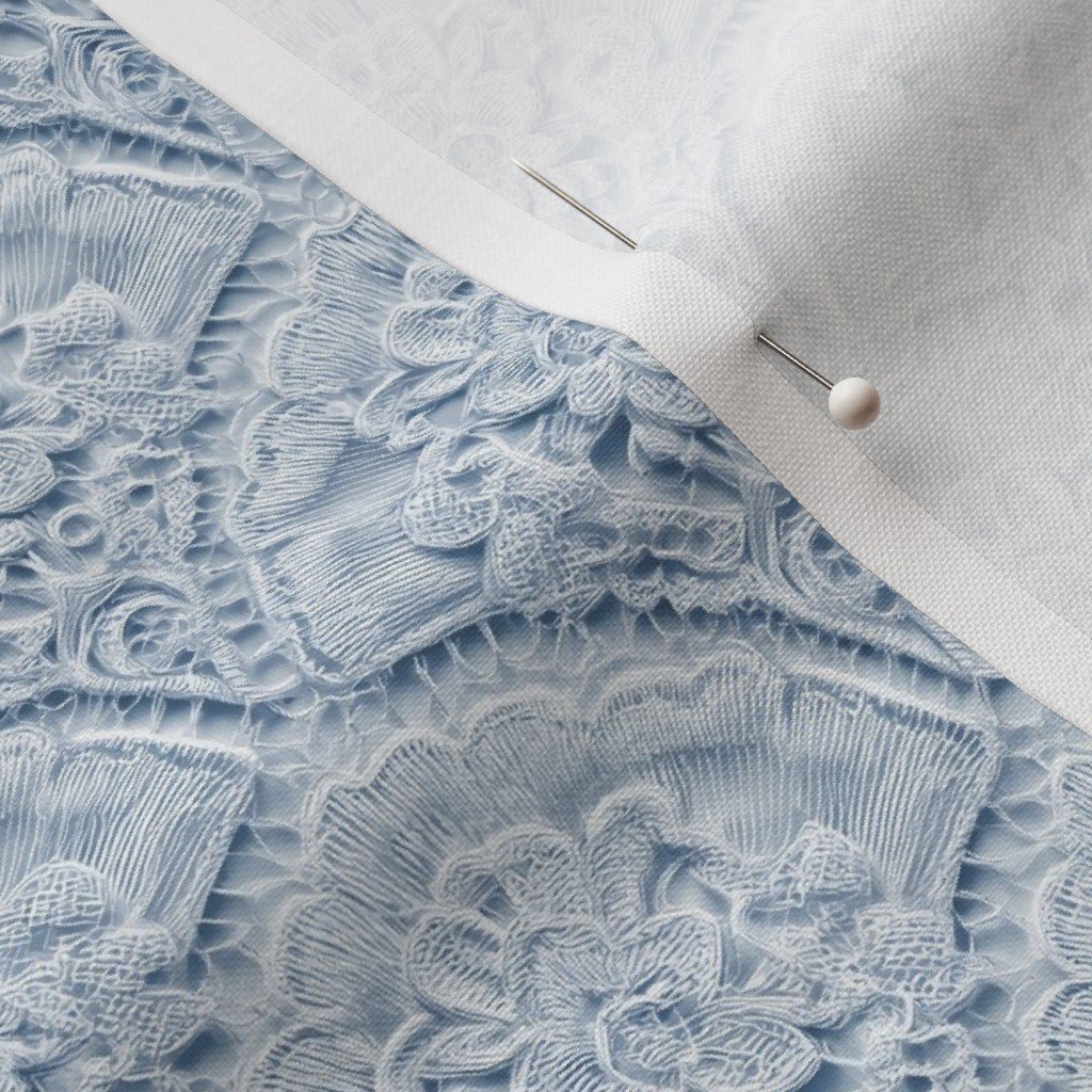 Scalloped Lace Floral Pattern in Dusty Blue Scalloped Lace Floral Pattern in Dusty Blue - Image 3