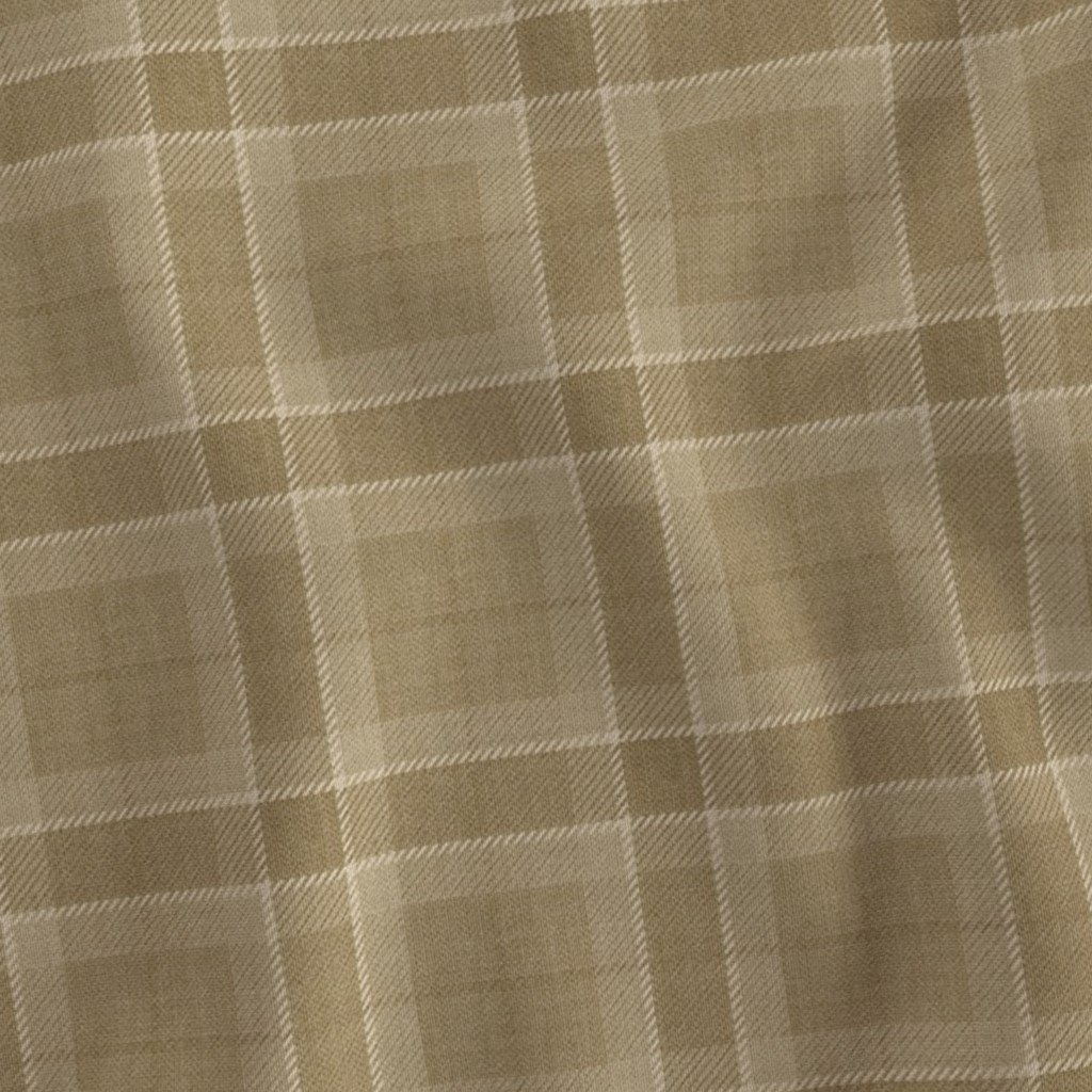 Warm Sand and Soft Taupe Wool Texture Small Scale Tartan Plaid