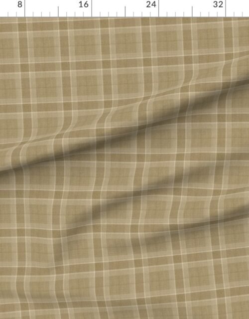 Warm Sand and Soft Taupe Wool Texture Small Scale Tartan Plaid