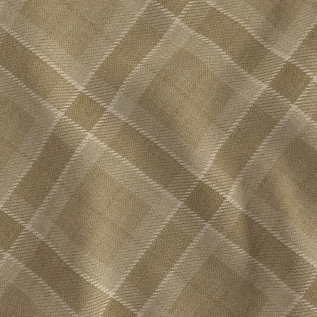 Warm Sand and Soft Taupe Wool Texture Diagonal Tartan Plaid