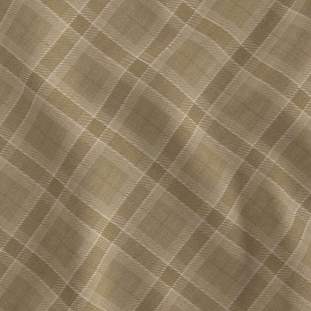 Warm Sand and Soft Taupe Wool Texture Small Diagonal Tartan Plaid