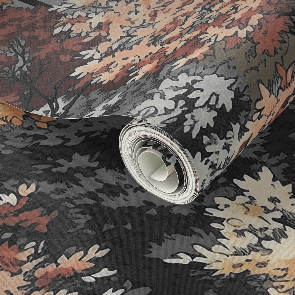 New England Endless Forest Fall Trees – Muted Autumn Tones Wallpaper New England Endless Forest Fall Trees - Muted Autumn Tones Wallpaper - Image 3