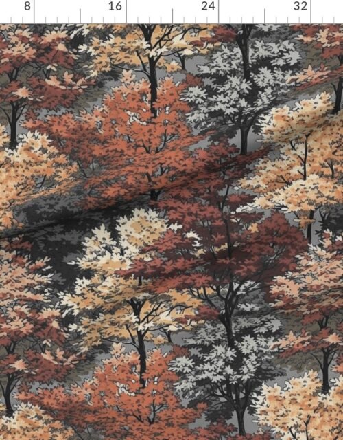 New England Endless Forest Fall Trees - Muted Autumn Tones