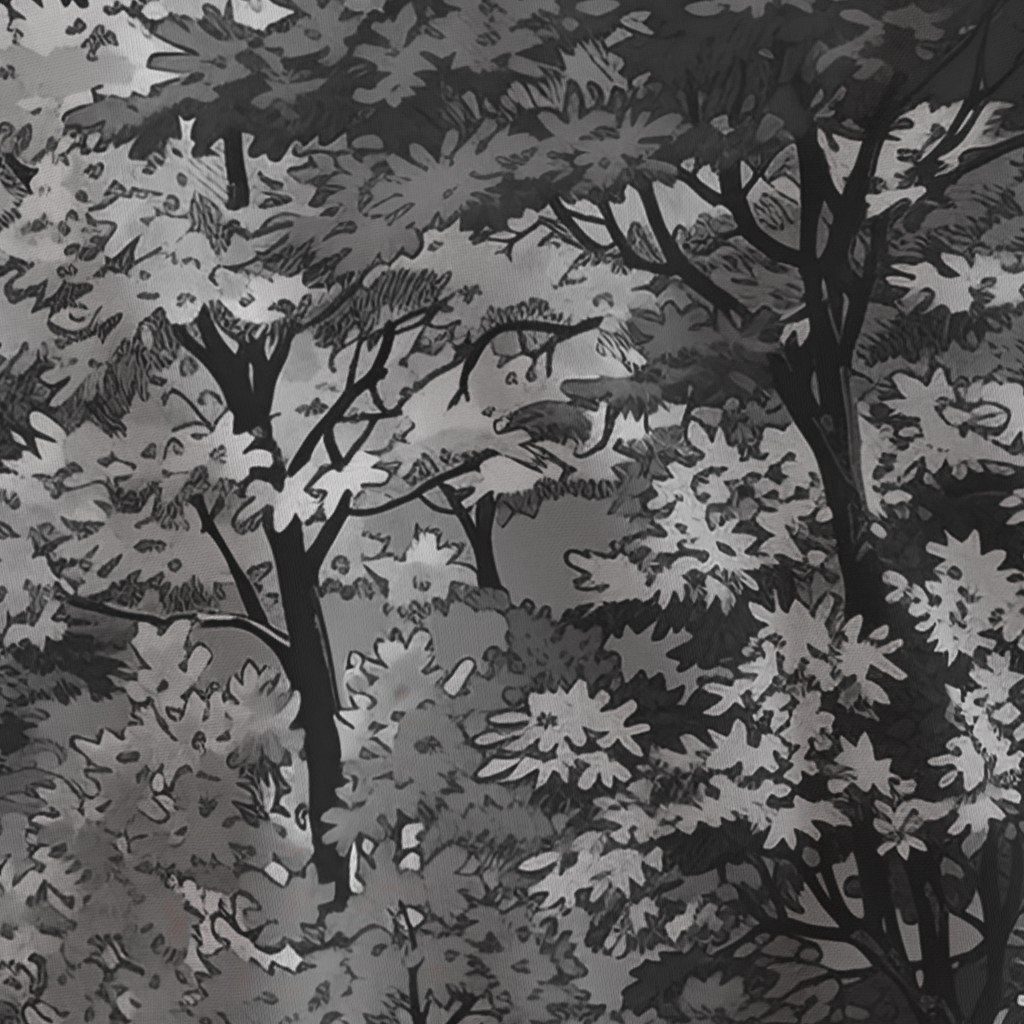 New England Endless Forest Fall Trees – Monochrome Gray