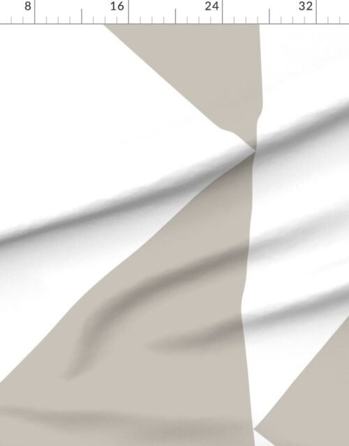 Fabric in Bold Greige and White Oversized Geometric Triangle Wallpaper