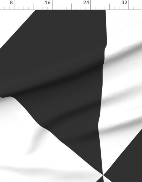 Fabric in Bold Charcoal and White Oversized Geometric Diamond Wallpaper