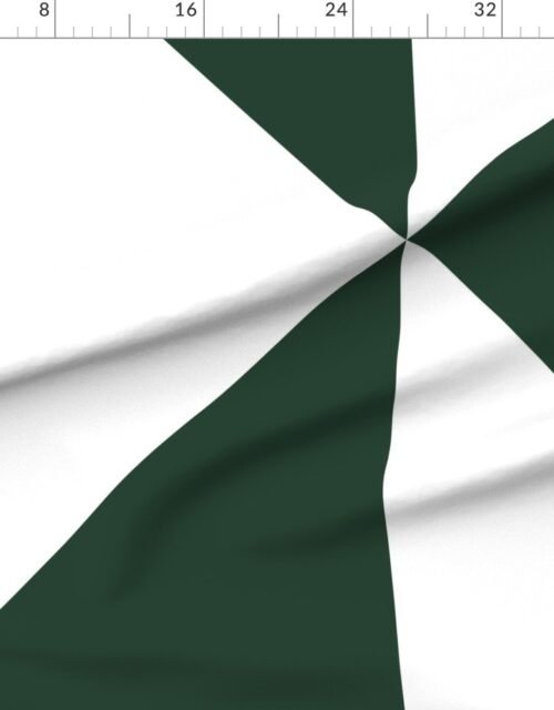 Bold Forest Green and White Oversized Geometric Diamond