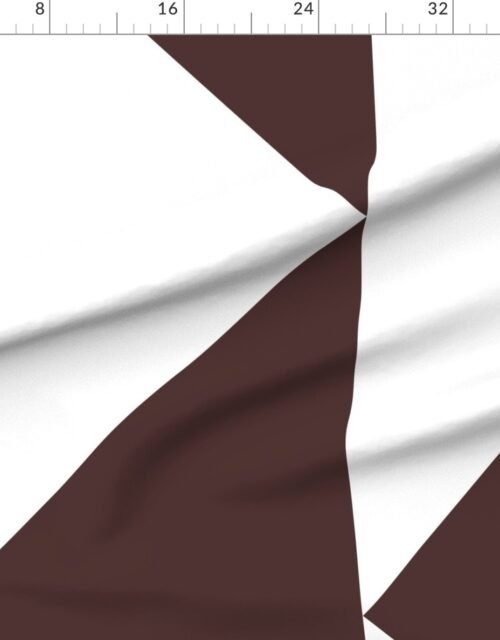 Fabric in Bold Chocolate Brown and White Oversized Geometric Triangle