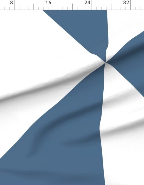 Fabric in Bold Slate Blue and White Oversized Geometric Diamond